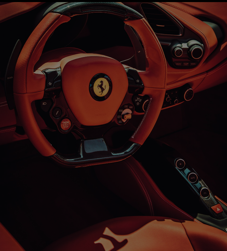 Luxury cars in showroom