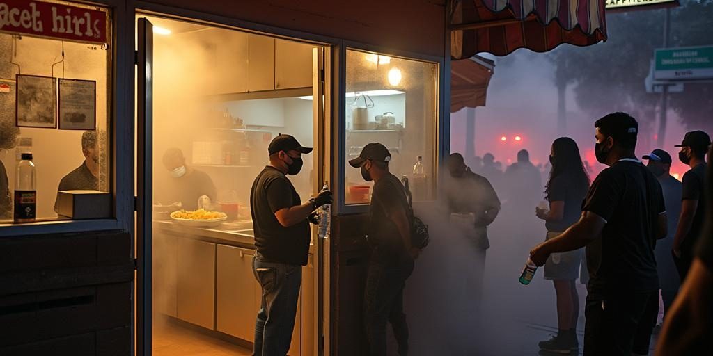Compton restaurant owner helps protesters and police, immigration protests in Compton Los Angeles, Elizabeth Mendoza La Ceiba restaurant, immigrant business owner helps during demonstrations, South LA immigration tensions, Compton community response to immigration raids, Latino business owner bridges divide in protests, Inglewood immigration protest assistance
