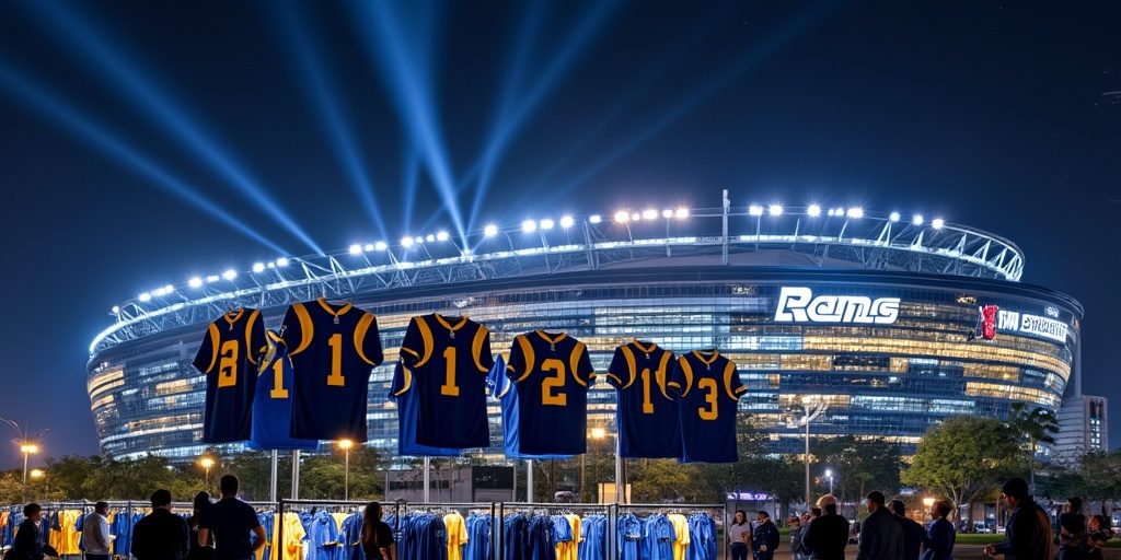 Los Angeles Rams new alternate uniforms, SoFi Stadium Inglewood, NFL Rivalries program Inglewood, Rams community-inspired jerseys, Inglewood NFL merchandise, LA Rams uniform redesign 2024, SoFi Stadium local business impact, Rams special uniforms Inglewood connection
