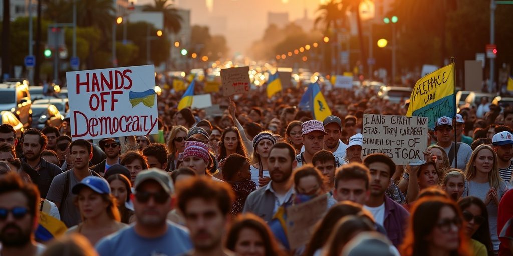 Inglewood residents join Downtown LA protests, South LA communities protest Trump policies, Hands Off protests Los Angeles, Inglewood community activism, anti-Trump demonstrations in Los Angeles, South LA civic engagement, Inglewood and Compton residents protest, Los Angeles nationwide protest movement